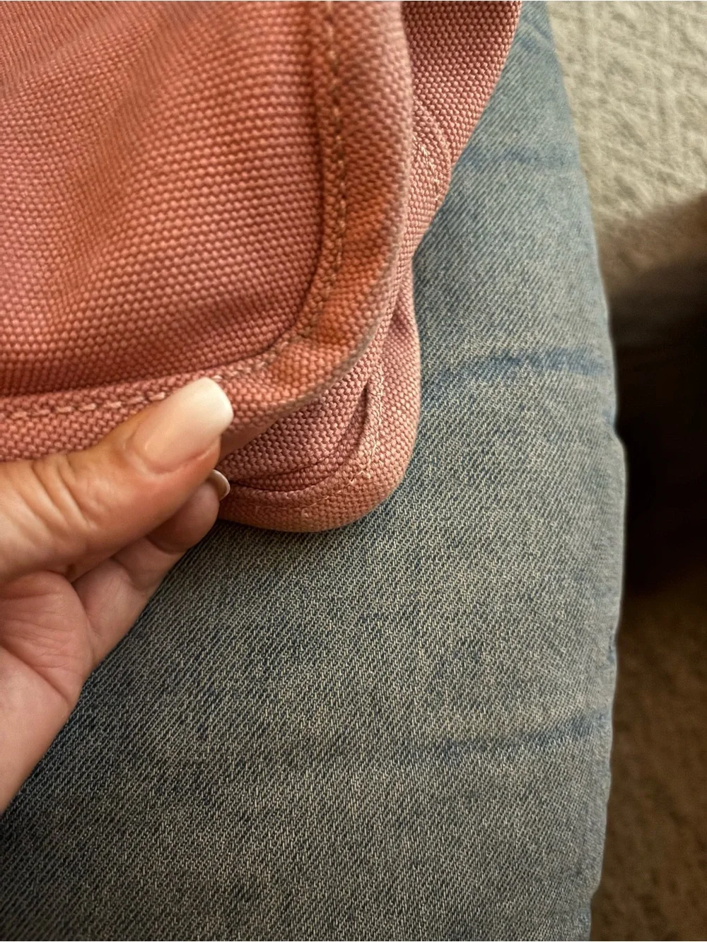 Marc Jacobs Dusty Rose Canvas Logo Tote with Contrast Straps